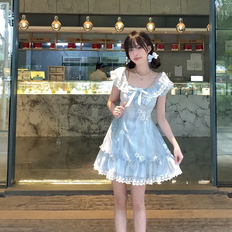Mu Xiao Xin Short Sleeved Dress Women's Image Color-1