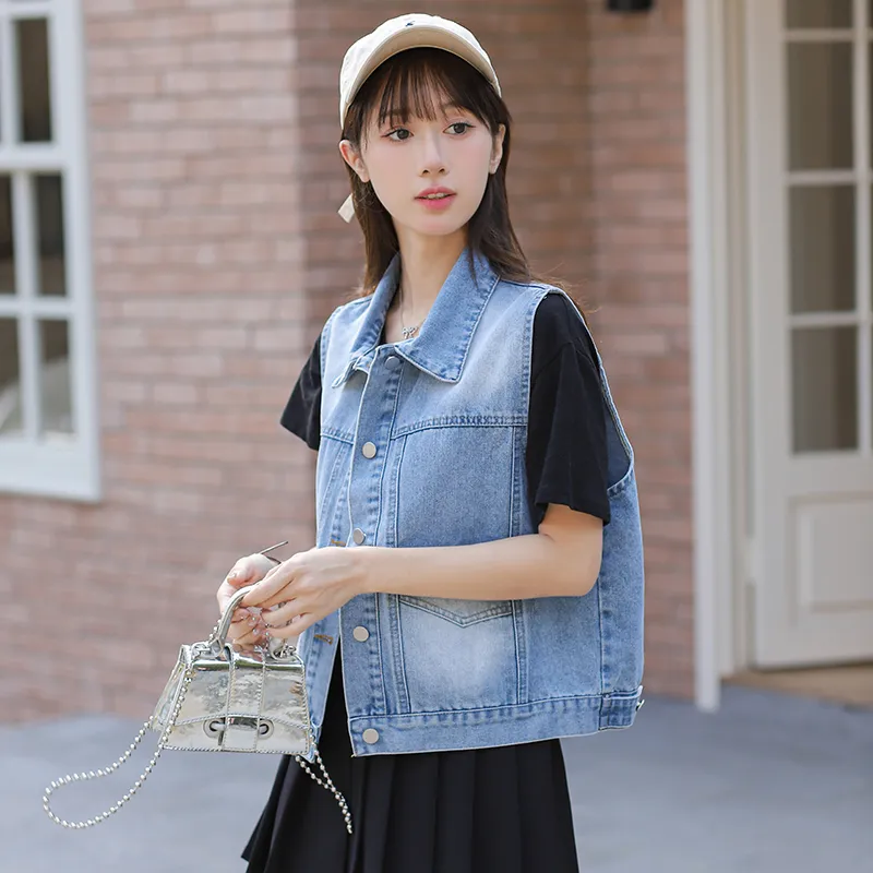 Mu Xiao Xin Vests Women's Blue-3