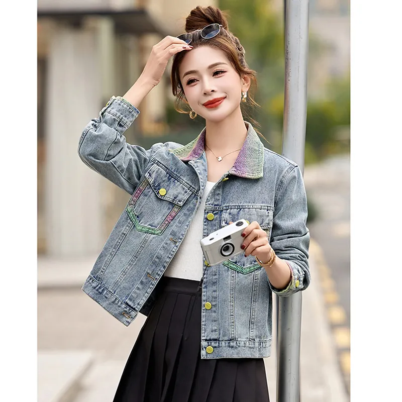 Mu Xiao Xin Denim Jacket Women's Blue-1