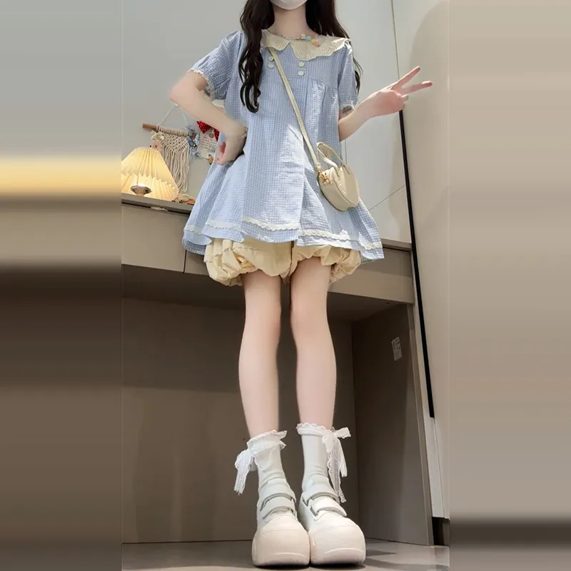 Mu Xiao Xin Short Sleeved Dress Women's-3