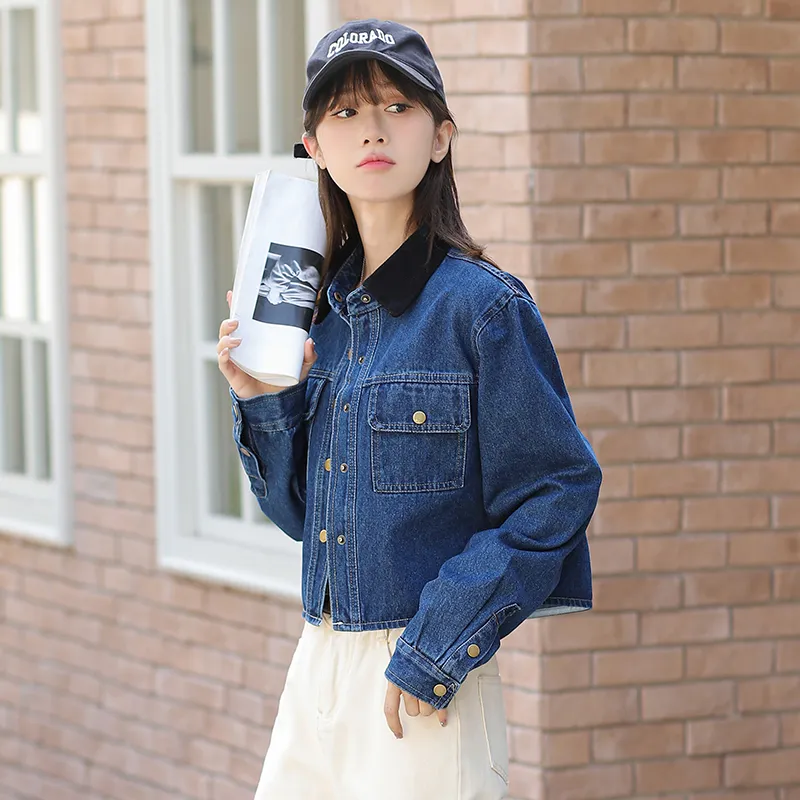 Mu Xiao Xin Denim Jacket Women's Blue-4