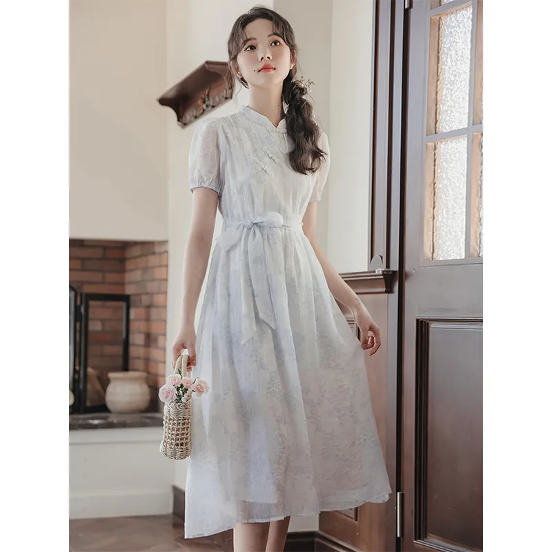 Mu Xiao Xin Short Sleeved Dress Women's-5