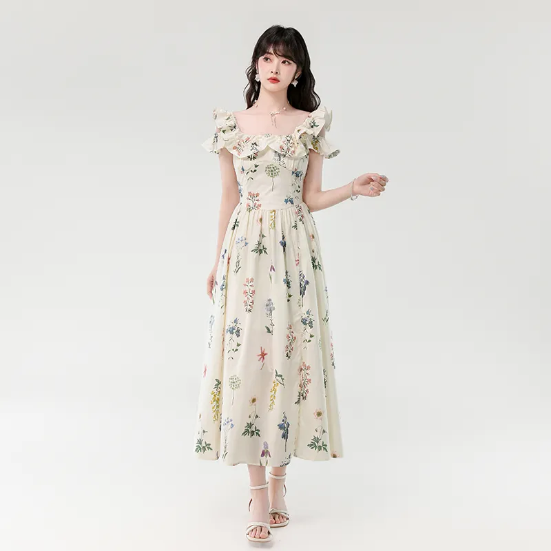 Mu Xiao Xin Slip Dresses Women's Apricot-4