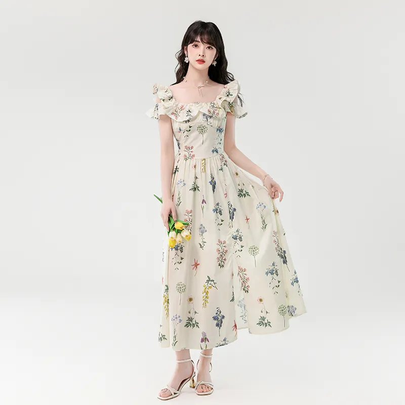 Mu Xiao Xin Slip Dresses Women's Apricot-2
