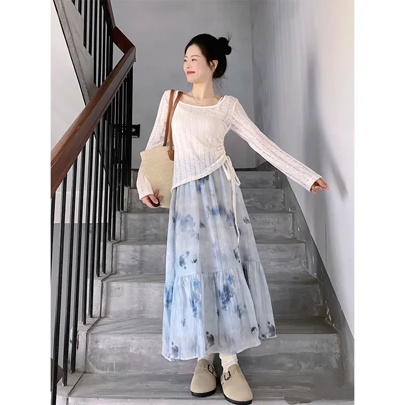 Mu Xiao Xin Two Piece Skirt Sets Women's-2