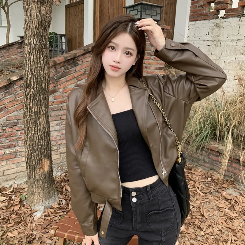 Mu Xiao Xin Leather Jacket Women's-2