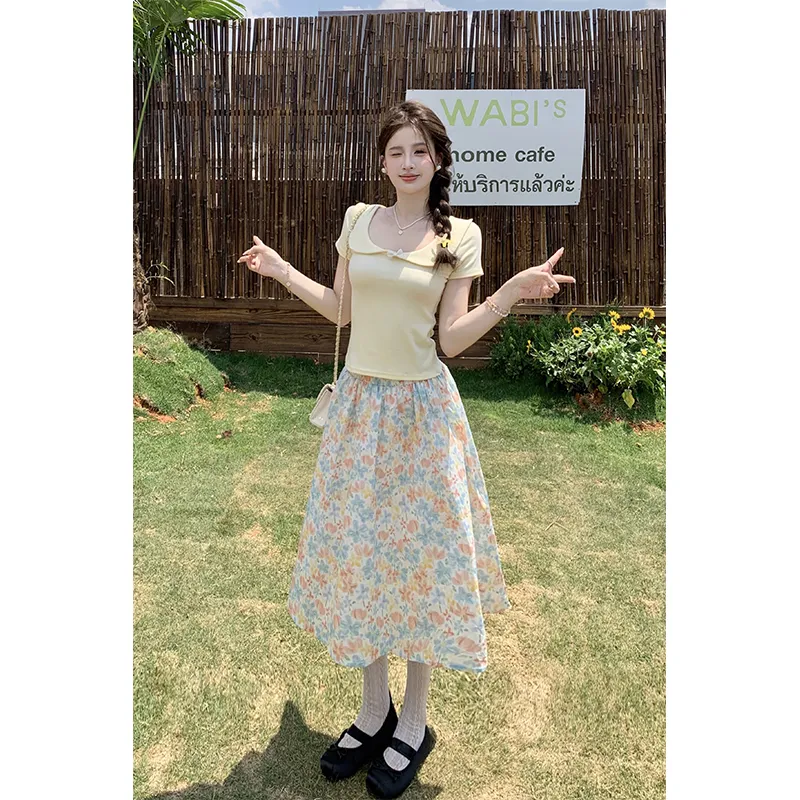 Mu Xiao Xin Two Piece Skirt Sets Women's-1