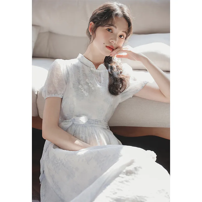 Mu Xiao Xin Short Sleeved Dress Women's-2