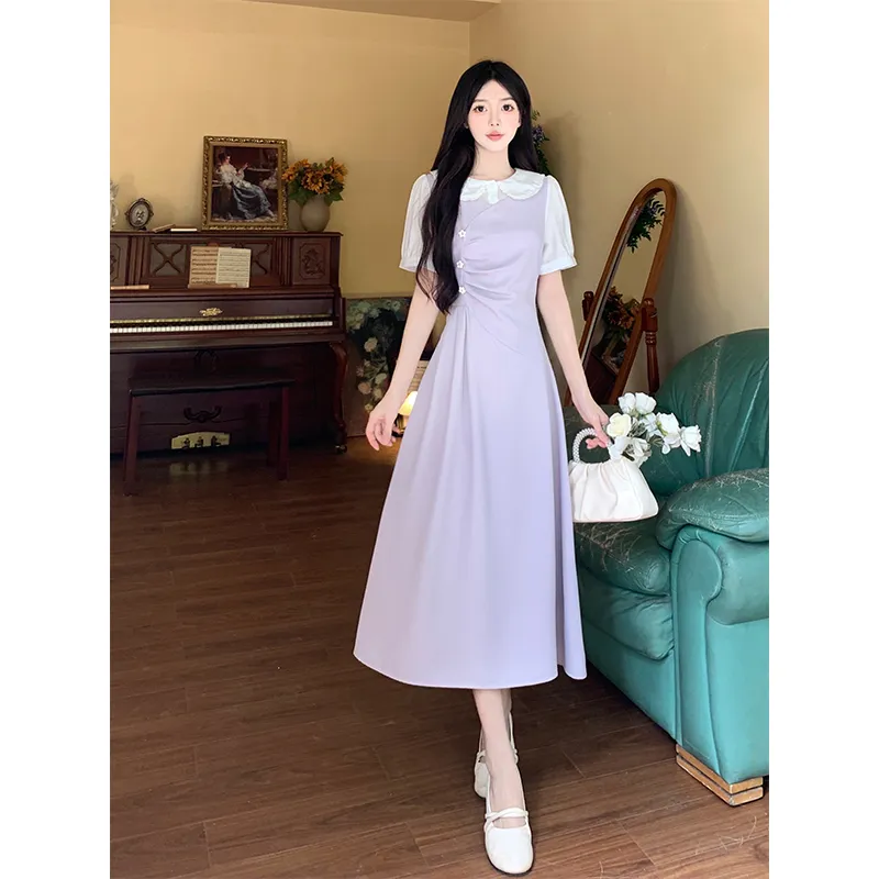 Mu Xiao Xin Short Sleeved Dress Women's-2