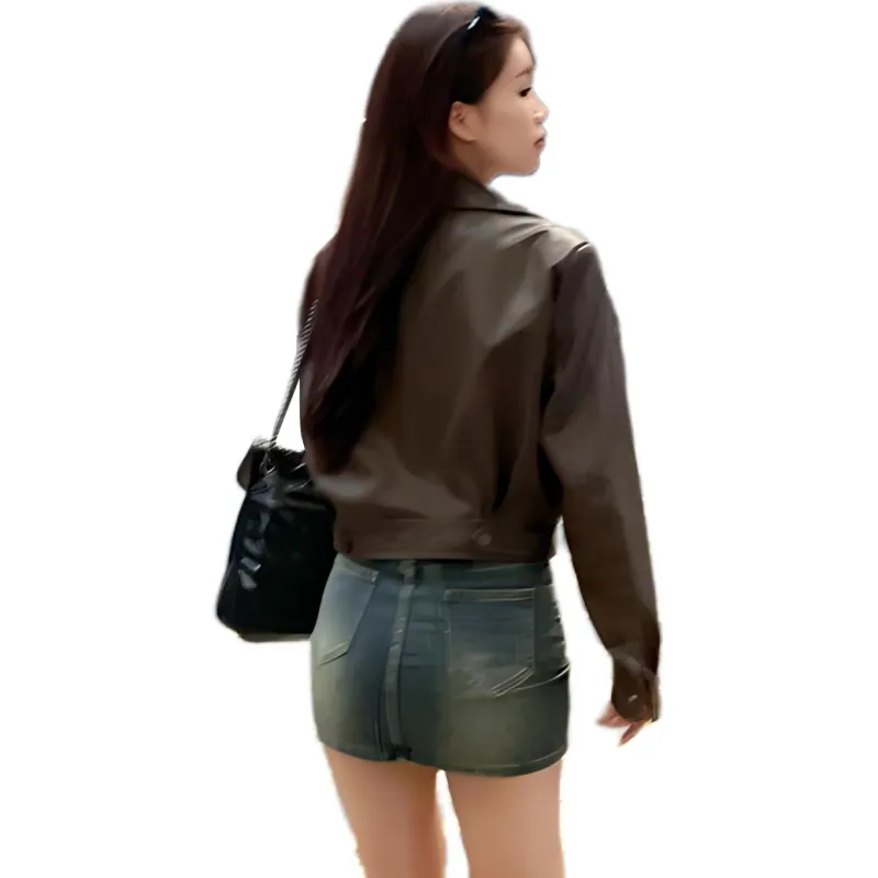 Mu Xiao Xin Leather Jacket Women's-0