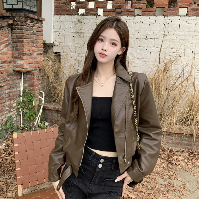 Mu Xiao Xin Leather Jacket Women's-1