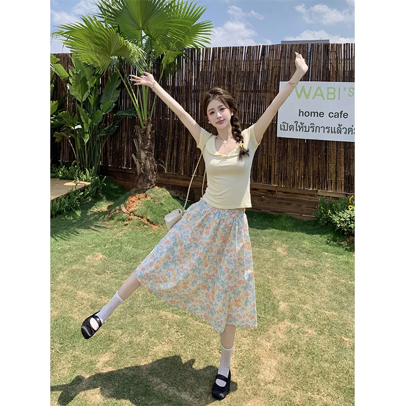 Mu Xiao Xin Two Piece Skirt Sets Women's-3