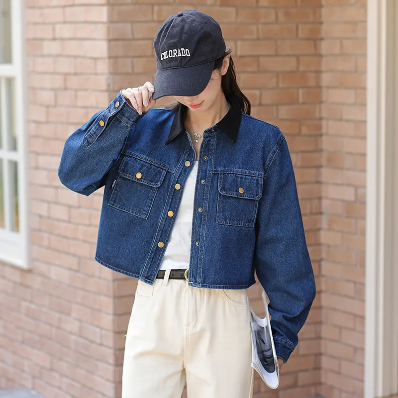 Mu Xiao Xin Denim Jacket Women's Blue-2
