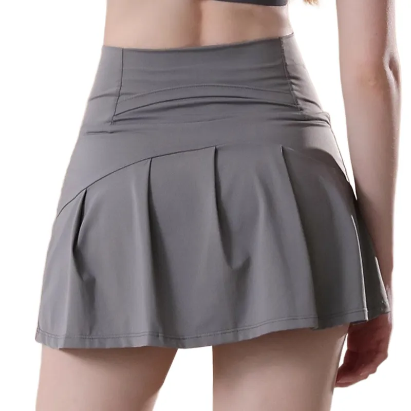 GUAILILUOLI Yoga Skirts Women's Gray Blue-1