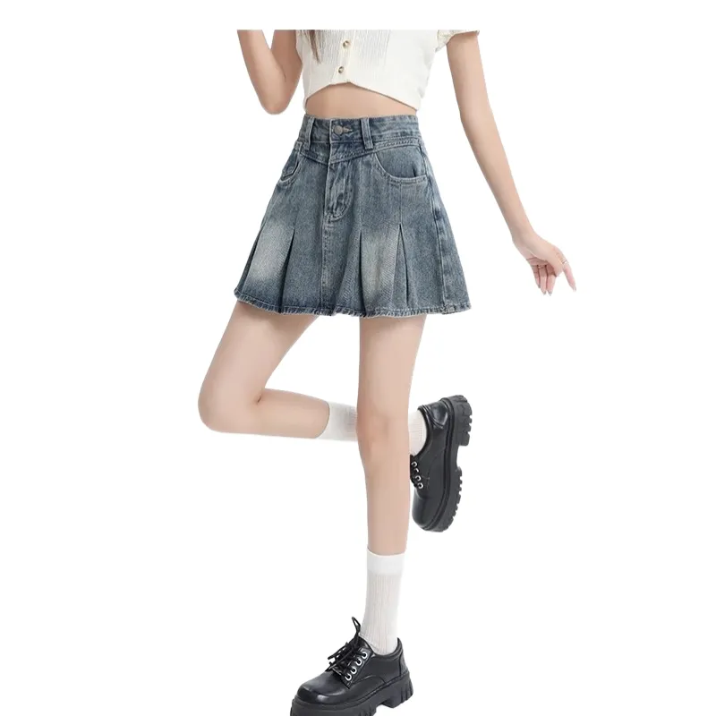 GUAILILUOLI Denim Short Skirts Women's-2
