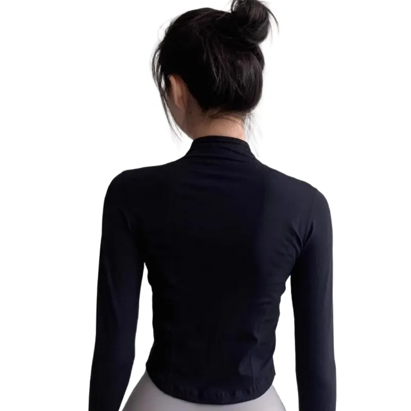 GUAILILUOLI Yoga Jackets Women's Black-1