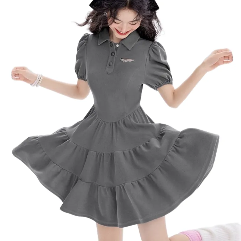 GUAILILUOLI Short Sleeved Dress Women's-4