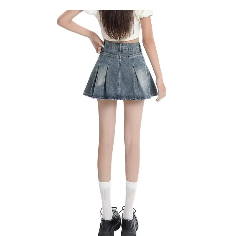 GUAILILUOLI Denim Short Skirts Women's-3