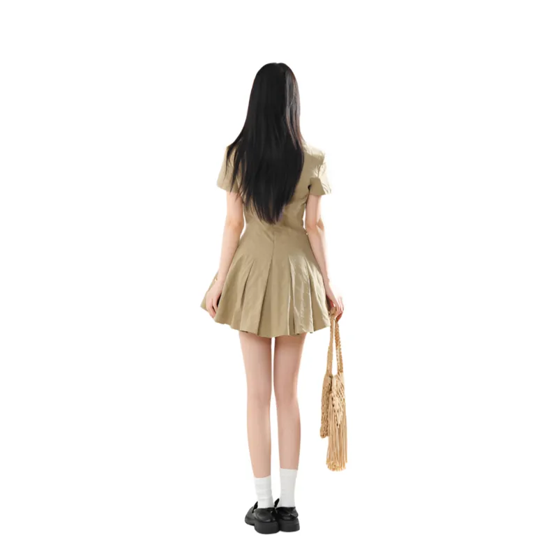 GUAILILUOLI Short Sleeved Dress Women's-3