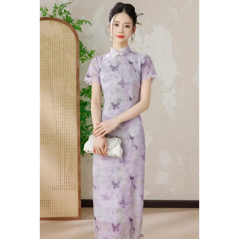 MDEHT Cheongsams Women's Purple-5