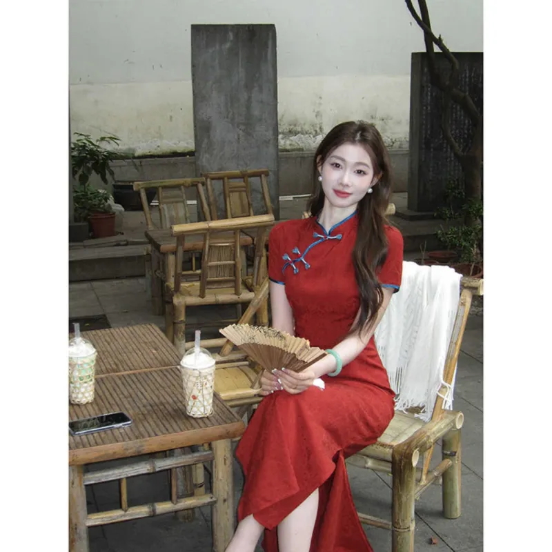 MDEHT Cheongsams Women's Red-5