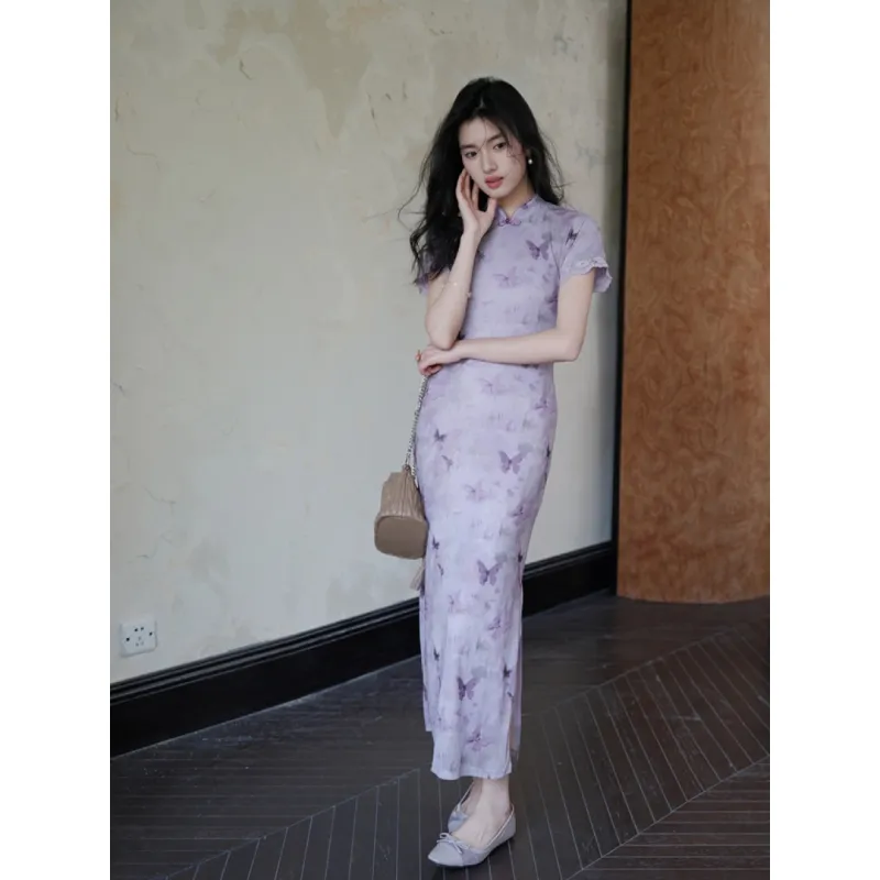 MDEHT Cheongsams Women's Purple-2