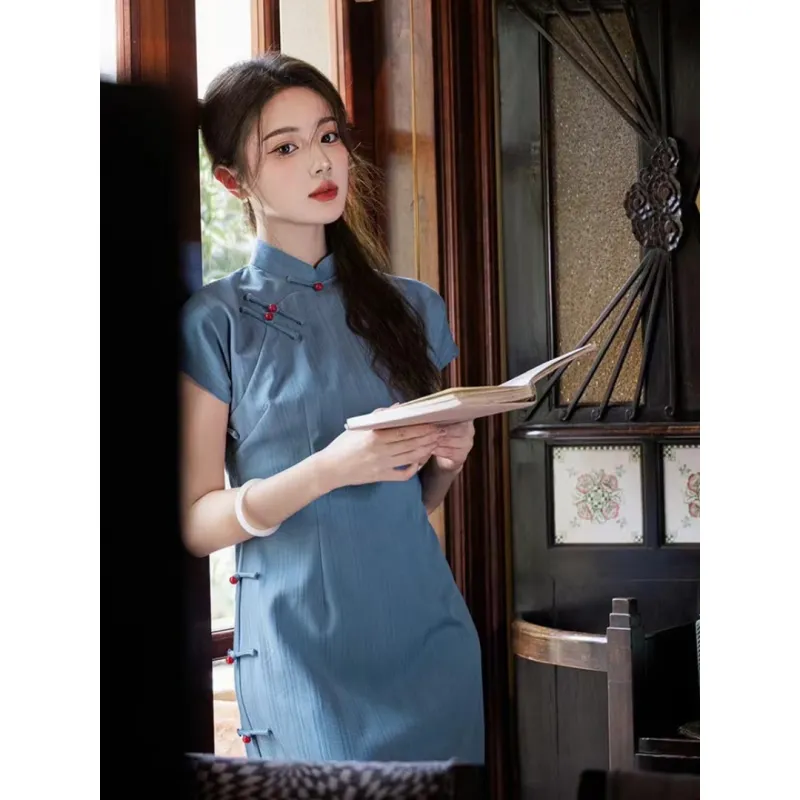 / Cheongsams Women's Blue-1