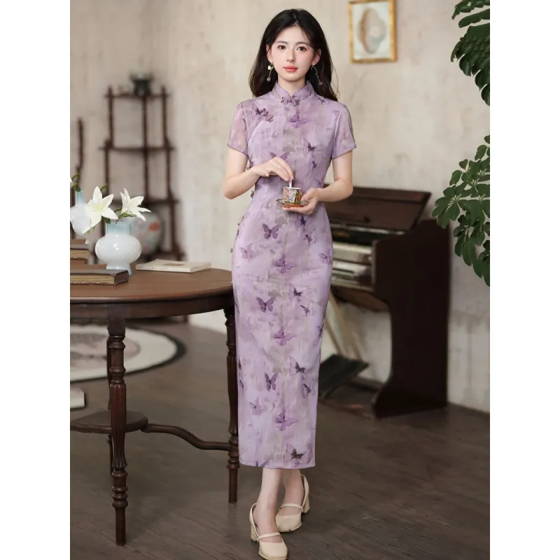 MDEHT Cheongsams Women's Light Purple-1