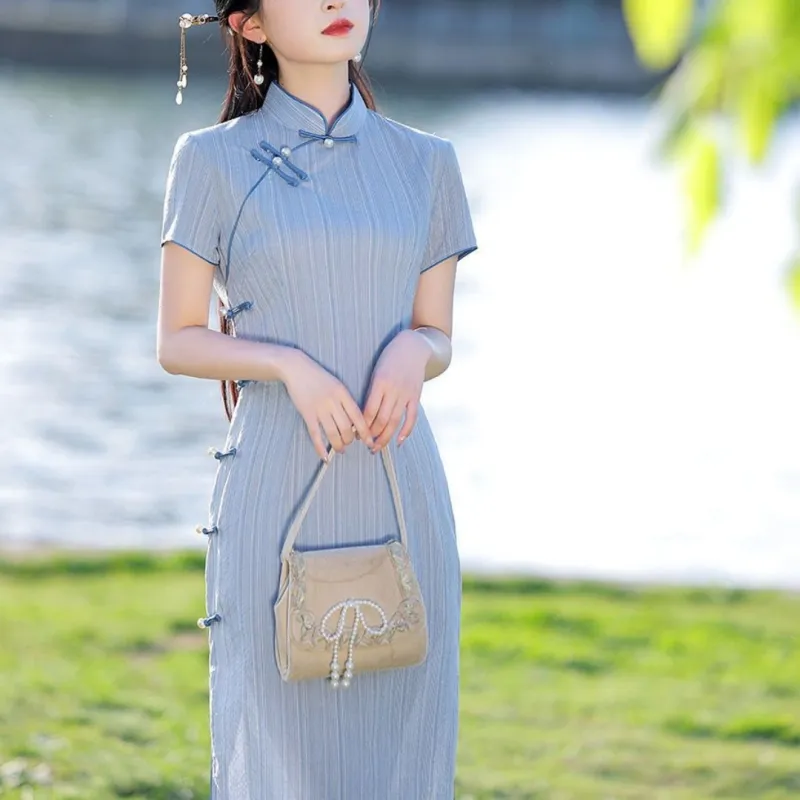 MDEHT Cheongsams Women's Blue-5