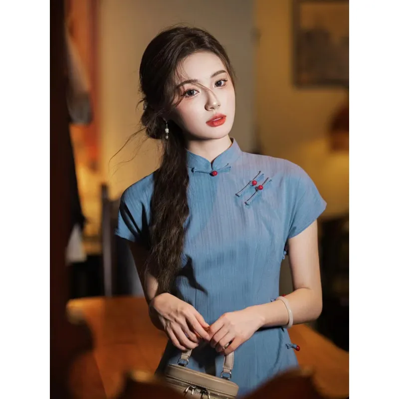 / Cheongsams Women's Blue-2