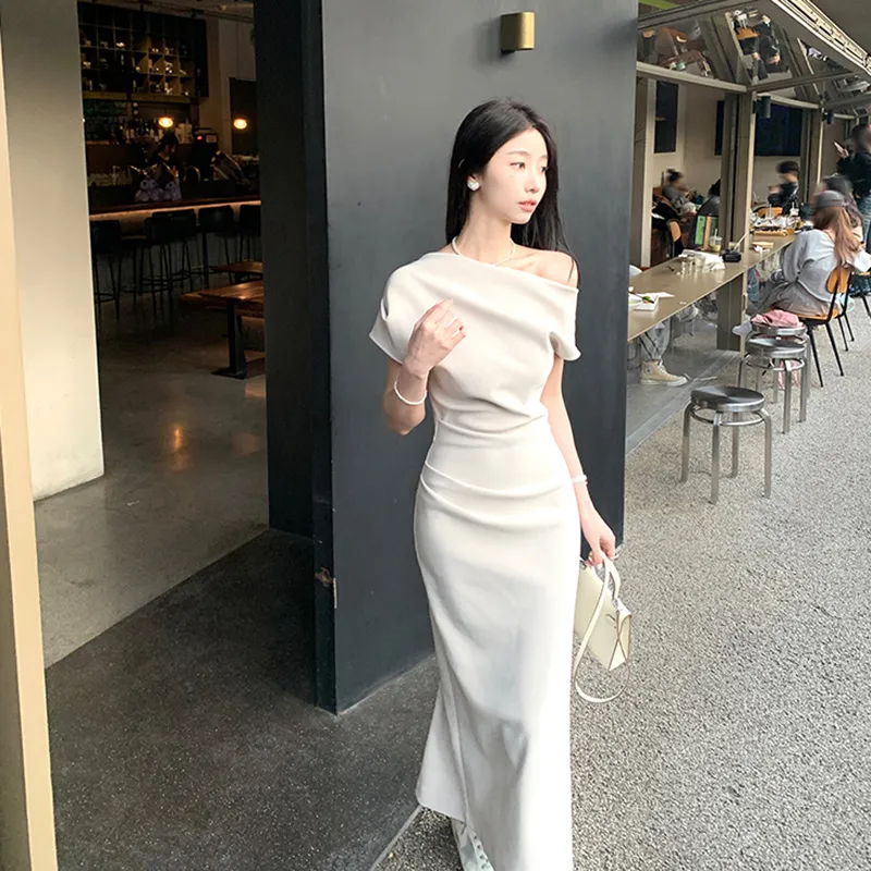 MDEHT Sleeveless Dresses Women's Gray Apricot-3