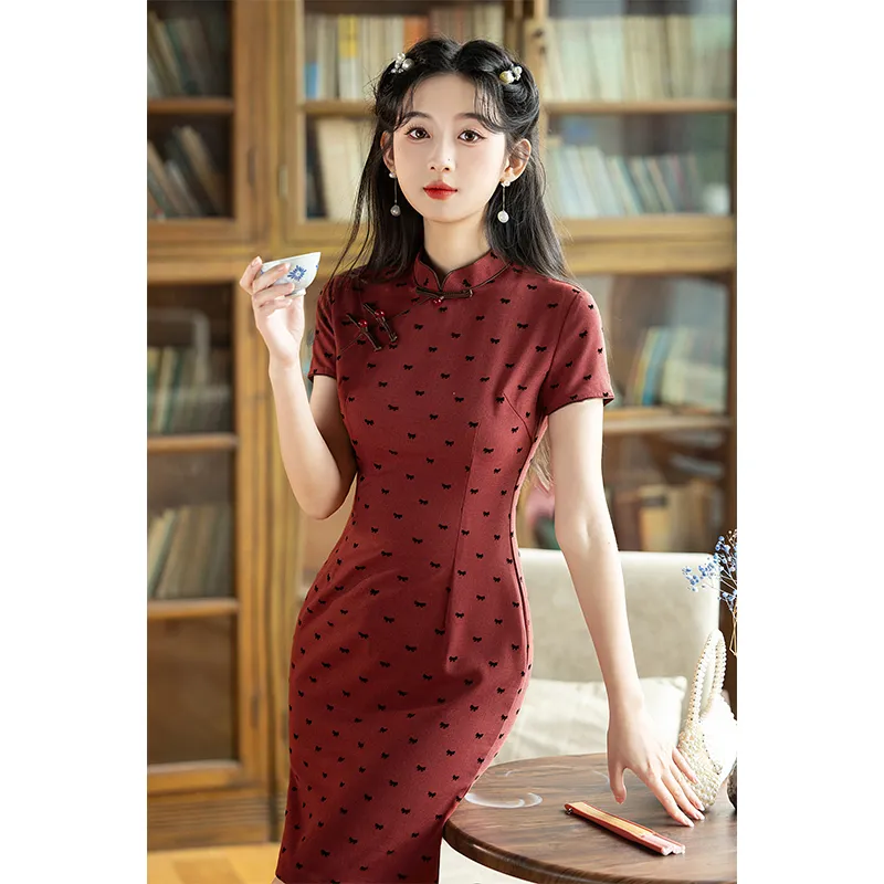 MDEHT Cheongsams Women's Red-1