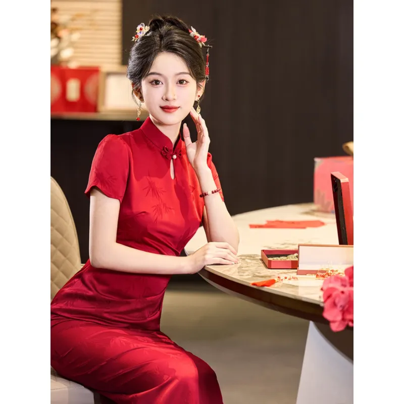 MDEHT Cheongsams Women's Red-3