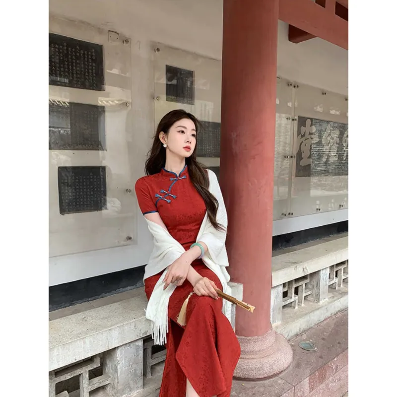 MDEHT Cheongsams Women's Red-3