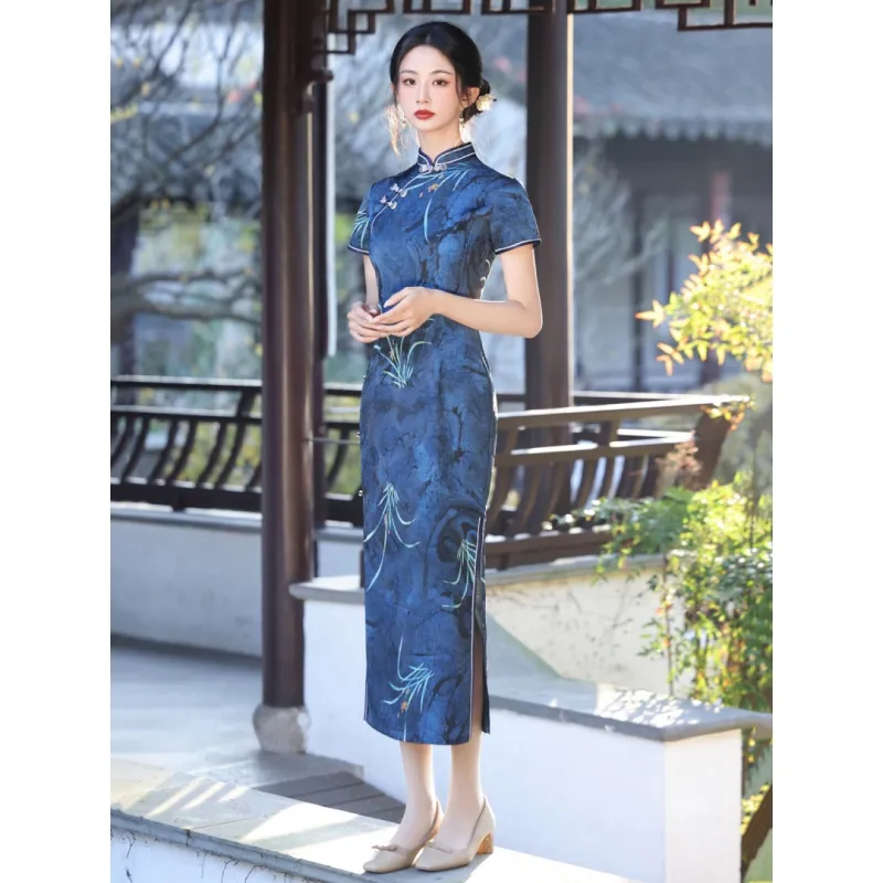 / Cheongsams Women's Dark Blue-2