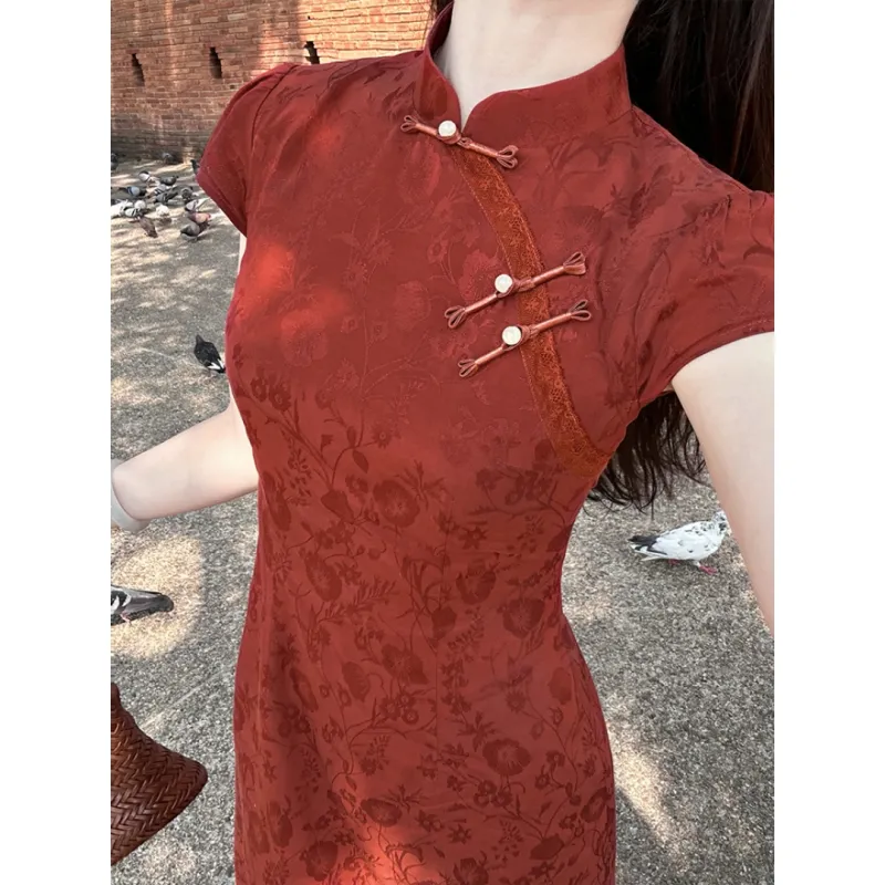MDEHT Cheongsams Women's Red-6