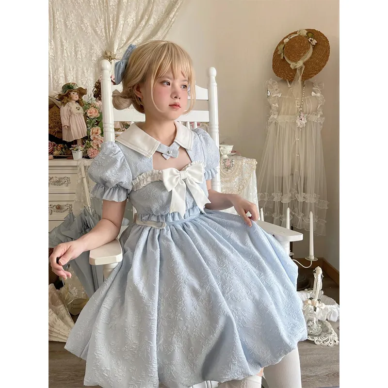 MDEHT Lolita Dresses Women's Light Blue-1