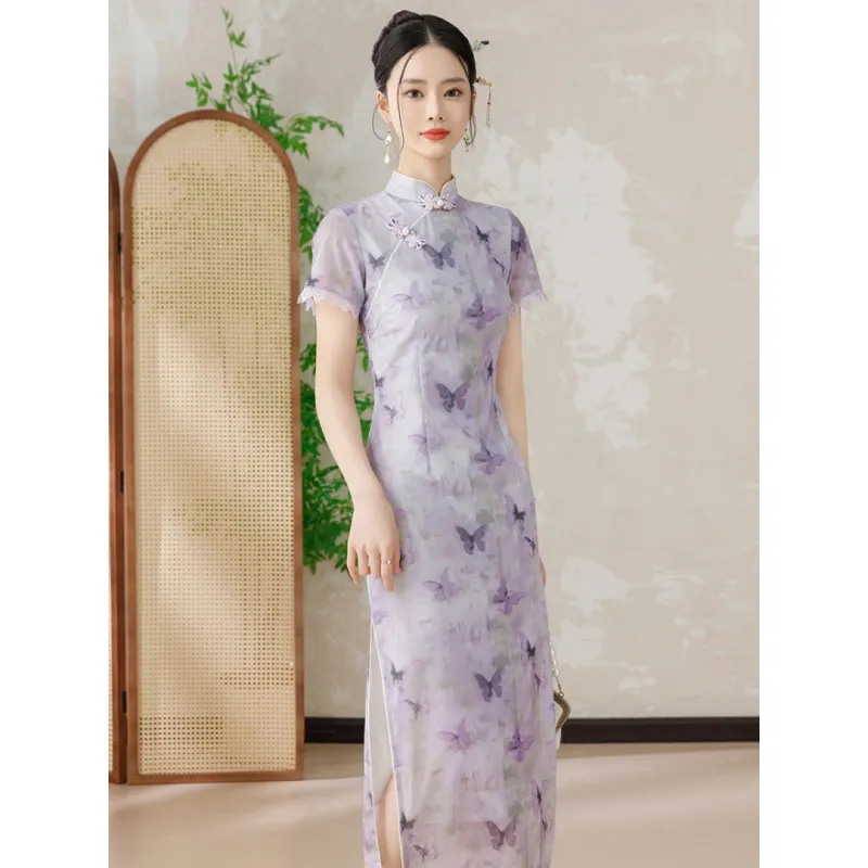 MDEHT Cheongsams Women's Purple-3