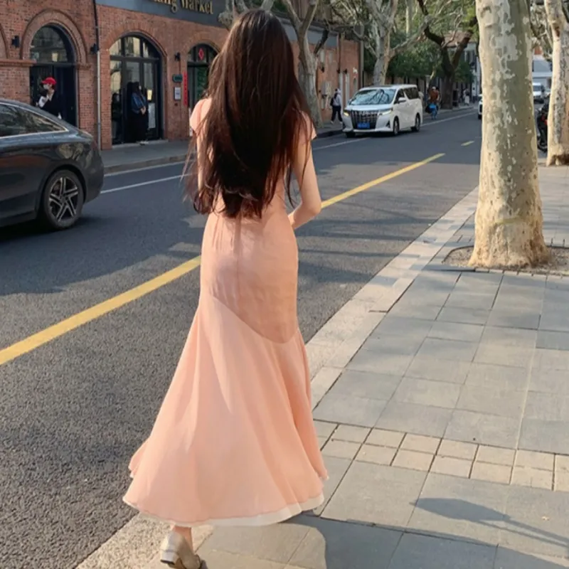 MDEHT Cheongsams Women's Orange Pink-5