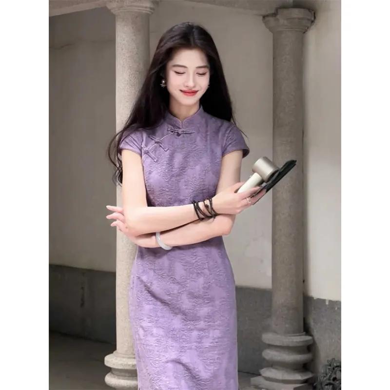 MDEHT Cheongsams Women's Purple-2