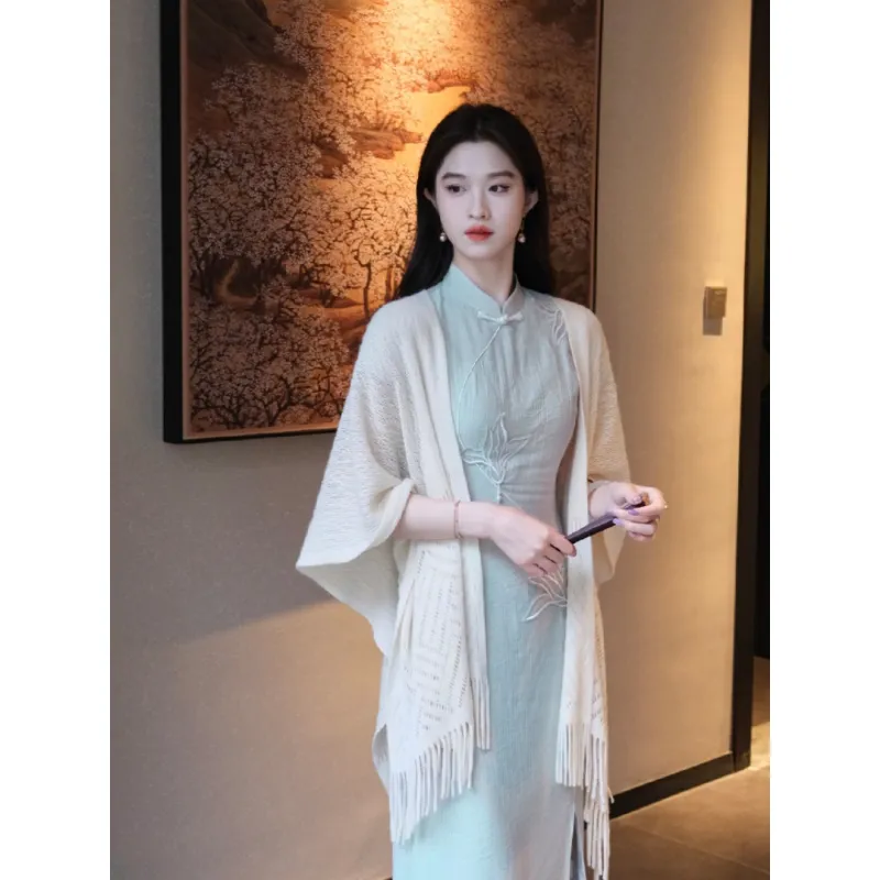 MDEHT Cheongsams Women's Gray Green-3