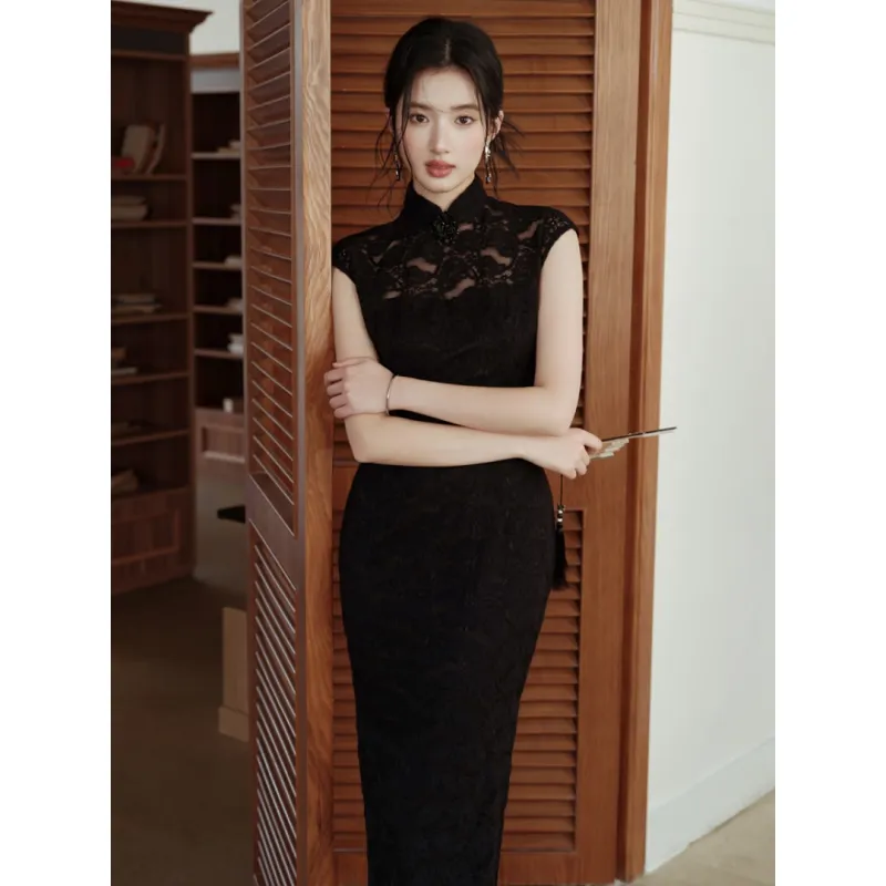 MDEHT Cheongsams Women's Black-1