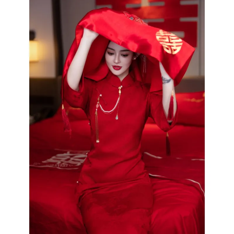MDEHT Cheongsams Women's Red-3