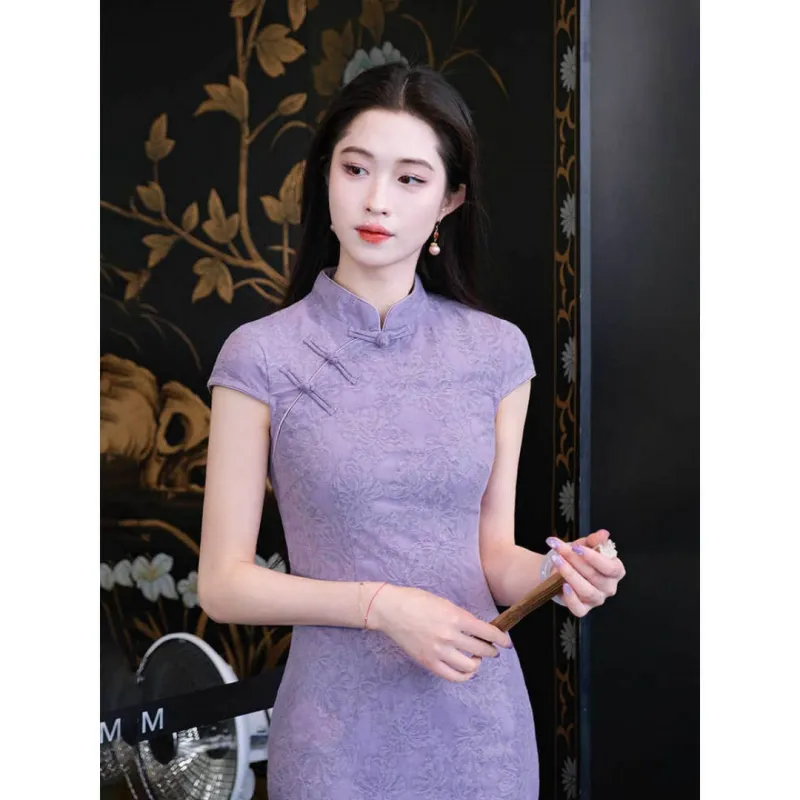 MDEHT Cheongsams Women's Purple-1