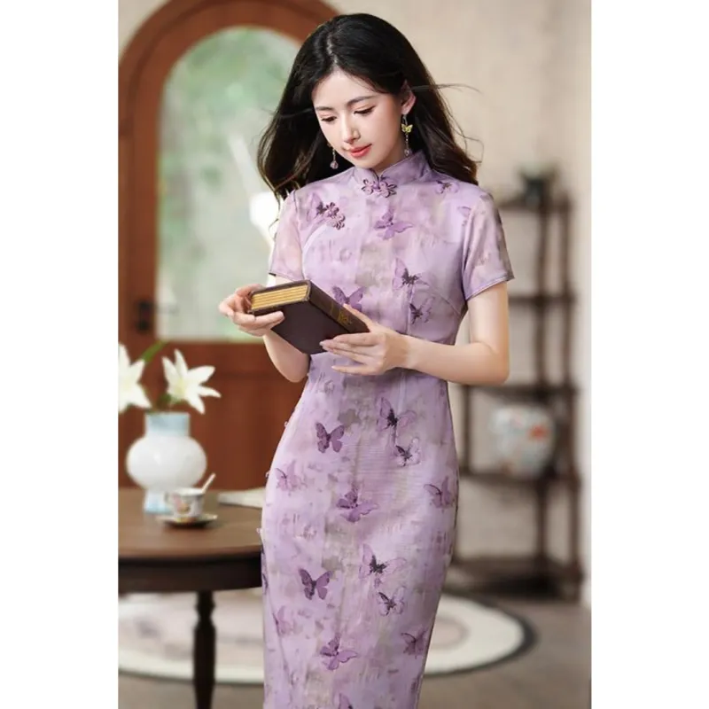 MDEHT Cheongsams Women's Light Purple-5