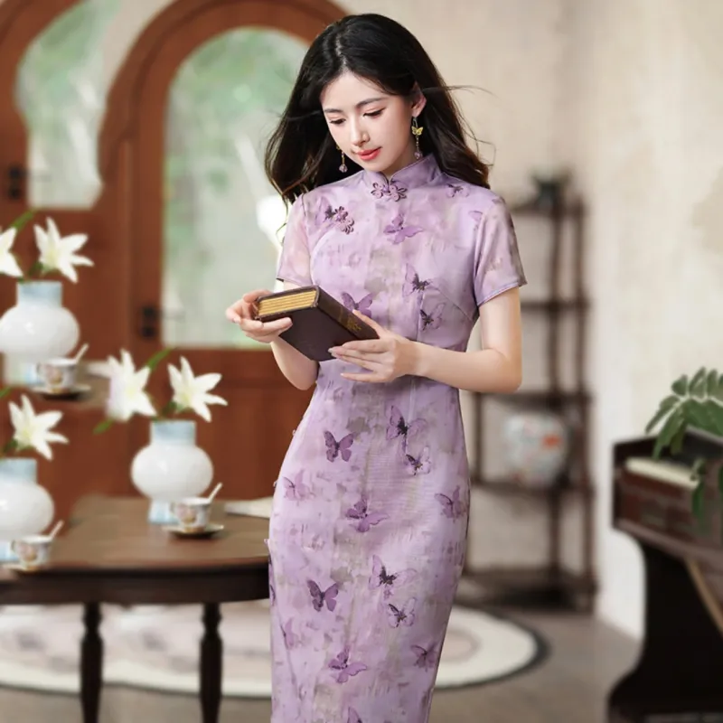 MDEHT Cheongsams Women's Light Purple-2