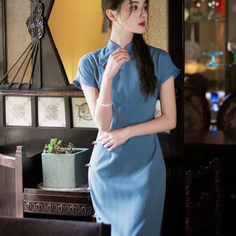 / Cheongsams Women's Blue-3