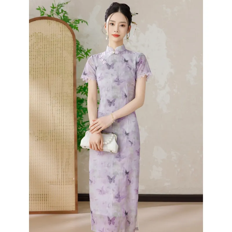/ Cheongsams Women's Purple-1