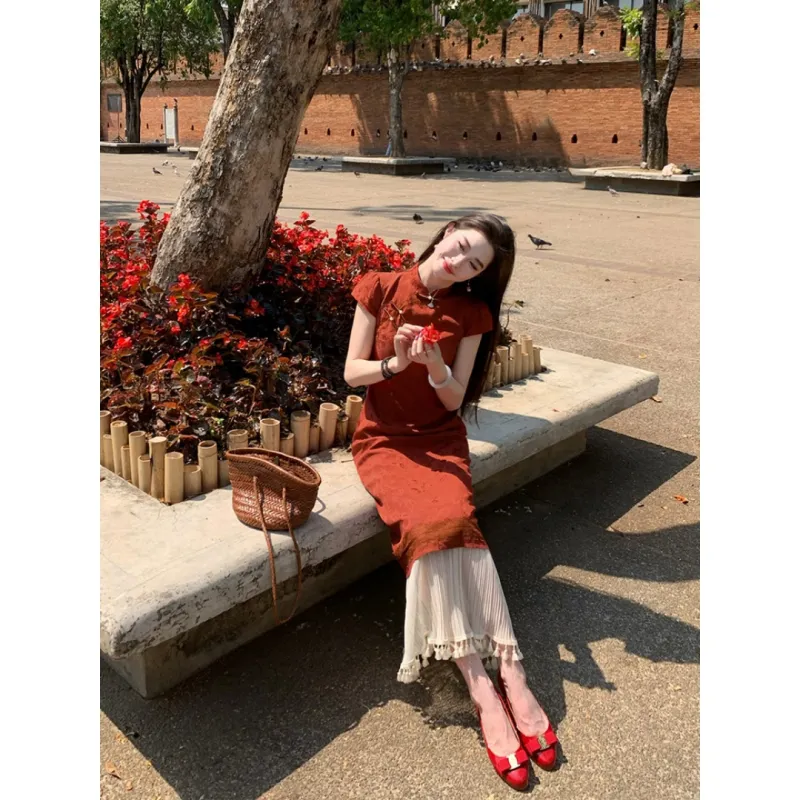 MDEHT Cheongsams Women's Red-4
