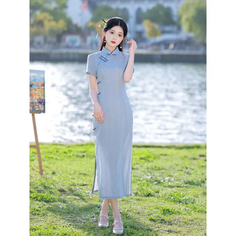 MDEHT Cheongsams Women's Blue-3